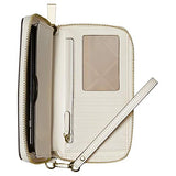 MICHAEL Michael Kors Jacquard Signature Double-Zip Wristlet (Natural/Cream)