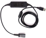 Premium Headset QD (Quick Disconnect) Connector to USB Adapter Cable w/Volume Adjuster, Mute for Speaker & Microphone Compatible with Any Plantronics and AvimaBasics QD Plug Headset
