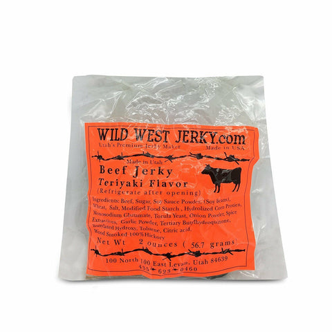 Premium Delicious 100% Natural Beef Teriyaki 2 OZ. Wild West Jerky