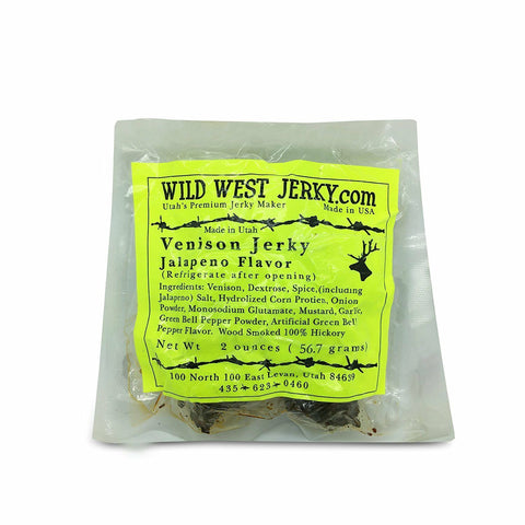 Premium Delicious 100% Natural Venison Jalapeño  2 OZ. Wild West Jerky
