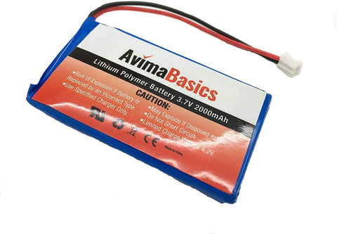Premium Rechargeable Battery - AvimaBasics - Lithium Ion Battery 3.7v 2000mAh (Not Compatible with PS4 Controller)