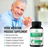 Verde Nutrition Prostate Supplements for Men - Bladder Control Pills Extra Strength Saw Palmetto Extract Promotes Healthy Urinary Flow & Bladder Function, DHT Blocker - Libido & Stamina Boost