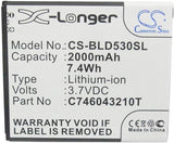 Battery Replacement for 2000mAh / 7.40Wh Battery for BLU D530, D530e, D530X, Studio 5.0