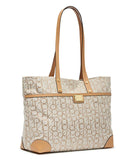 Calvin Klein Teodora Jacquard Front Zipper Pocket Tote - Off White