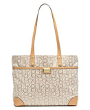 Calvin Klein Teodora Jacquard Front Zipper Pocket Tote - Off White
