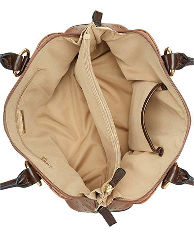 Giani Bernini Ostrich-Embossed Medium Dome Satchel (Beige)