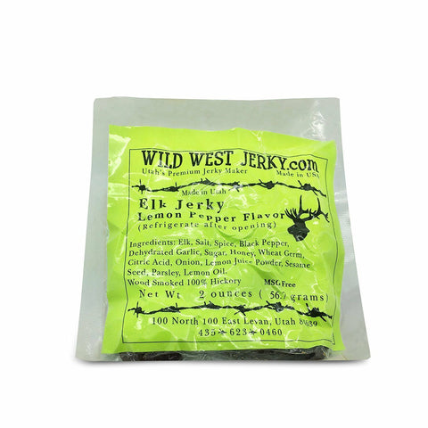 Premium Delicious 100% Natural Elk Lemon Pepper 2 OZ. Wild West Jerky