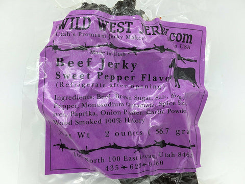 Premium Delicious 100% Natural Beef Sweet Pepper 2 OZ. Wild West Jerky