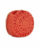 New Inc Straw Circle Crossbody - Flame/gold