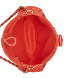 New Inc Straw Circle Crossbody - Flame/gold