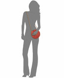 New Inc Straw Circle Crossbody - Flame/gold