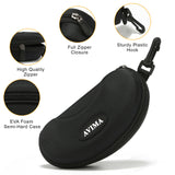 AVIMA Zipper Shell Sunglass Case for Sports Size Sunglasses and Safety Glasses