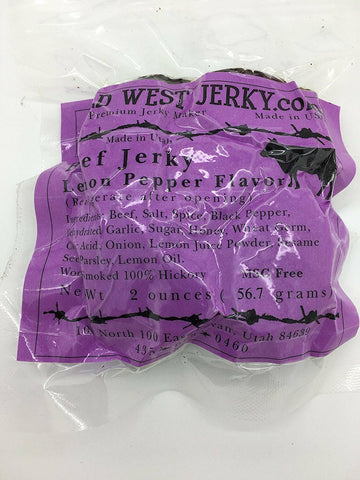 Premium Delicious 100% Natural Beef Lemon Pepper 2 OZ. Wild West Jerky